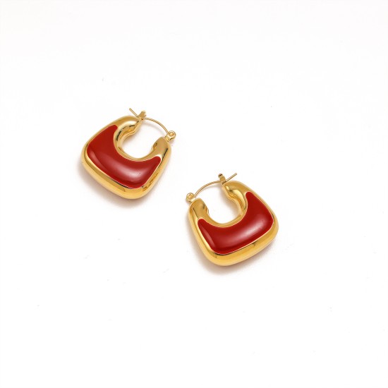 Square bag stainless steel earrings