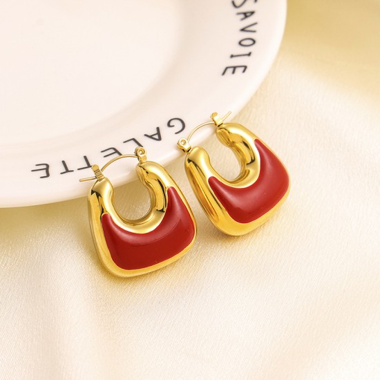 Square bag stainless steel earrings