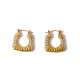 C-shaped micro inlaid color diamond stainless steel earrings
