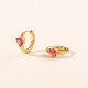 Colorful heart-shaped round triangular zircon stainless steel earrings