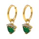 Crown zircon stainless steel earrings