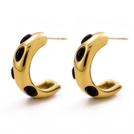 Natural stone stainless steel earrings