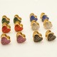 Love colored zircon stainless steel earrings