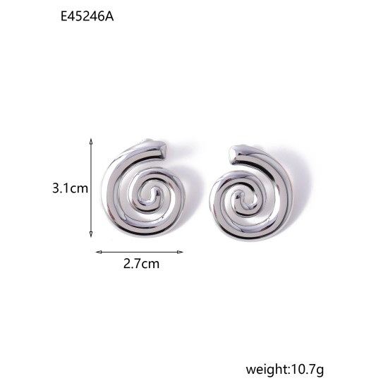 Mosquito coil, peach heart square stainless steel earrings