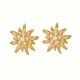 Pearl daisy stainless steel earrings
