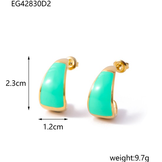 C-type oil dripping stainless steel earrings