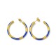 Drip colored C-shaped stainless steel earrings