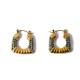 C-shaped micro inlaid color diamond stainless steel earrings