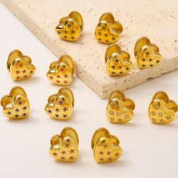 Peach heart stainless steel earrings