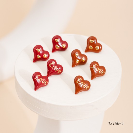 Love Dripping Oil Stainless Steel Earrings