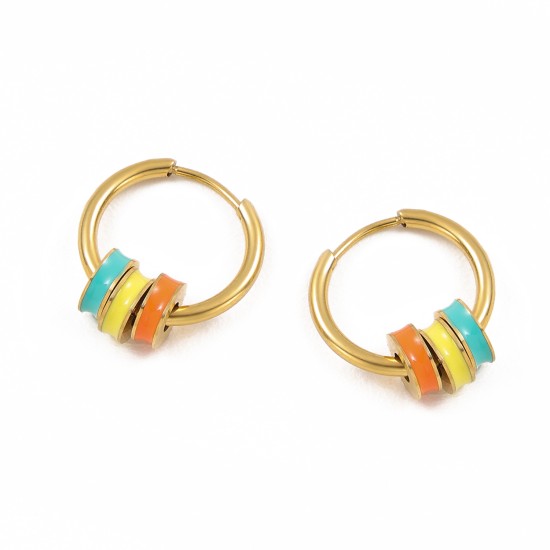 Colored glazed stainless steel ear buckle