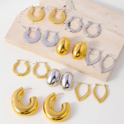 Simple geometric stainless steel earrings