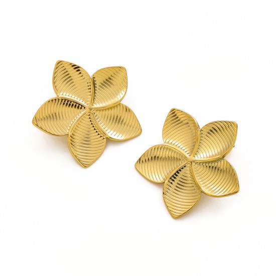 Five leaf flower stainless steel earrings