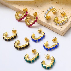 Irregular geometry stainless steel earrings