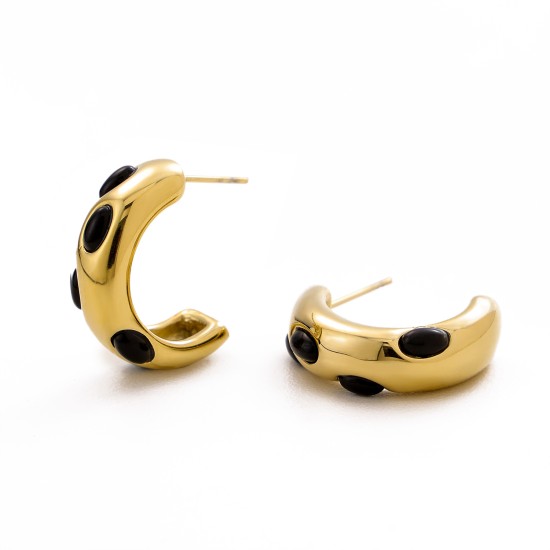 Natural stone stainless steel earrings