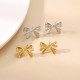 Bow shaped stainless steel earrings