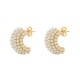 C-shaped full pearl stainless steel earrings