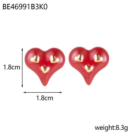 Love Dripping Oil Stainless Steel Earrings