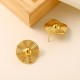 Concave convex straw hat stainless steel earrings