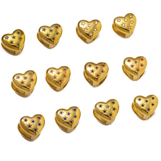 Peach heart stainless steel earrings