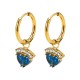Crown zircon stainless steel earrings