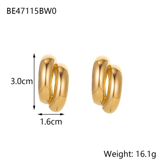 Conch metal textured stainless steel plated earrings