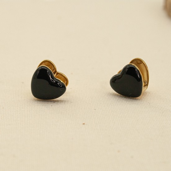 Peach shaped oil dripping stainless steel earrings