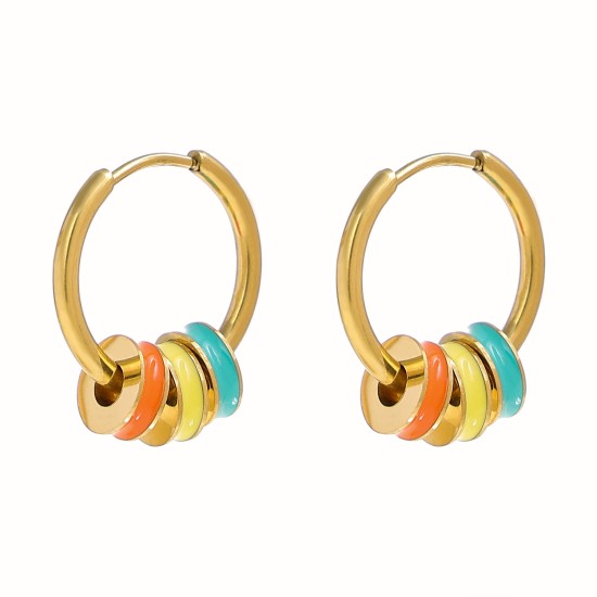 Colored glazed stainless steel ear buckle