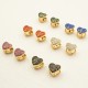 Love colored zircon stainless steel earrings