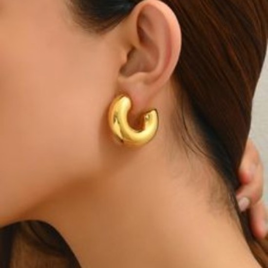 Simple geometric stainless steel earrings