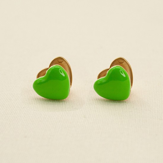 Peach shaped oil dripping stainless steel earrings