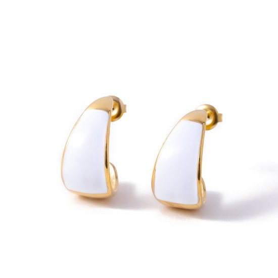 C-type oil dripping stainless steel earrings