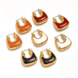 Square bag stainless steel earrings