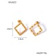 Mosquito coil, peach heart square stainless steel earrings