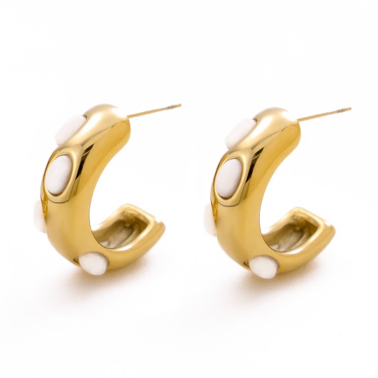 Natural stone stainless steel earrings