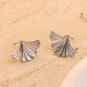 Ginkgo leaf stainless steel earrings