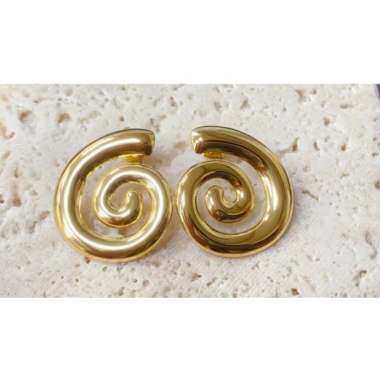 Mosquito coil, peach heart square stainless steel earrings