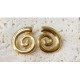 Mosquito coil, peach heart square stainless steel earrings