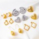 Mosquito coil, peach heart square stainless steel earrings