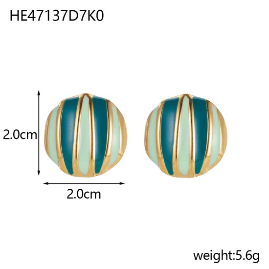 Half spherical drip oil stainless steel ear buckle