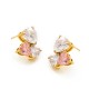 Zircon heart-shaped stainless steel earrings