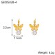 Butterfly colored zircon stainless steel earrings
