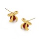 Cherry bow stainless steel earrings