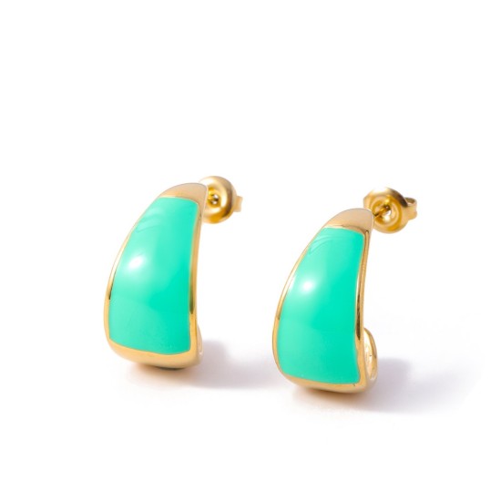 C-type oil dripping stainless steel earrings