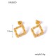 Mosquito coil, peach heart square stainless steel earrings
