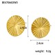 Round plate fan-shaped car flower stainless steel earrings