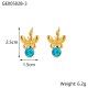 Butterfly colored zircon stainless steel earrings