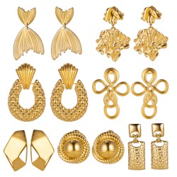 Tail pendant stainless steel earrings