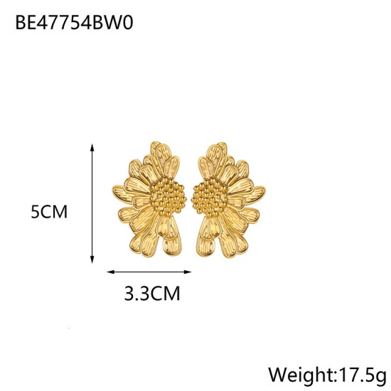 Stainless steel flower earrings