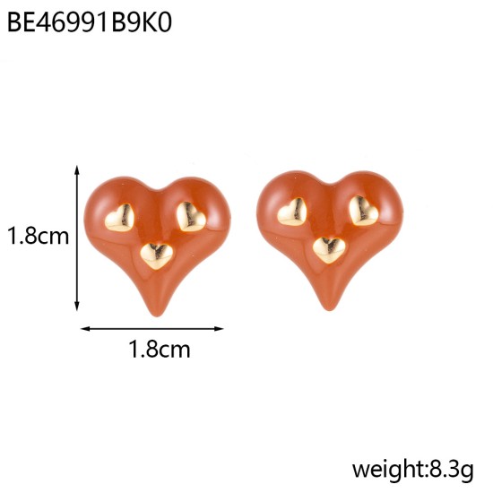 Love Dripping Oil Stainless Steel Earrings